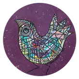 <strong>Manuella Guiragossian </strong>- Tondo (2015) - Acrylic on Wood - Diameter 40 cm. 
